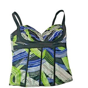 Vintage Entry Women's Ladies Bustier Corset Top Sleeveless Black Green Blue M